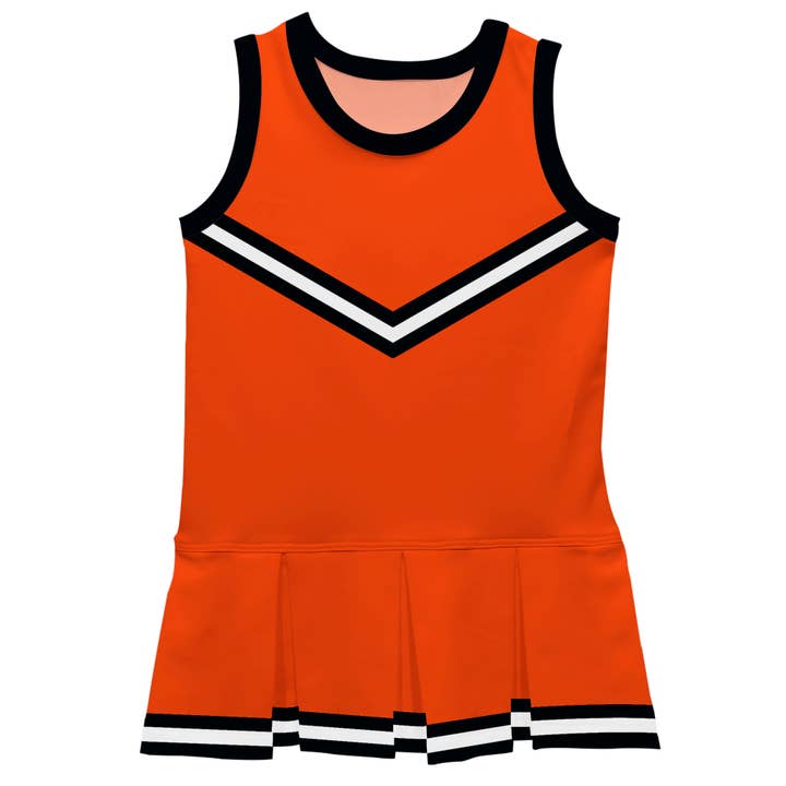 Orange & Black Sleeveless Cheerleader Dress for wholesale by Vive La Fete