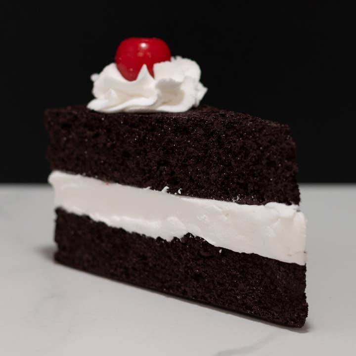 Just Dough It! Fake Foods - Wholesale Decorative Tabletop Object - Fake Layered Chocolate Cake Slice With Cherry0