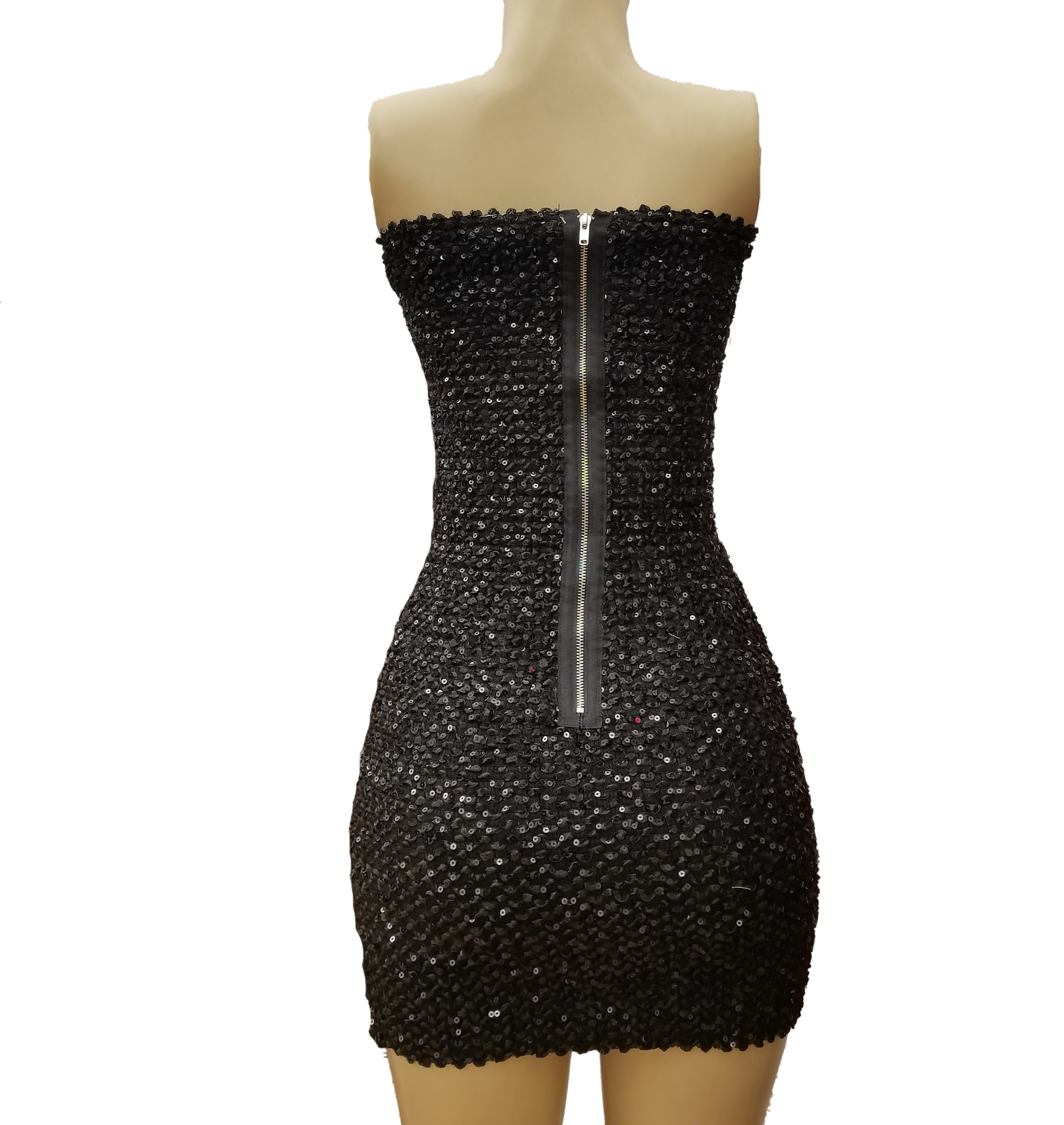 Cheryl Creations Kids – wholesale Klänning - Dam – Dam Paljett Tub Mini Klänning med Dragkedja Rygg1