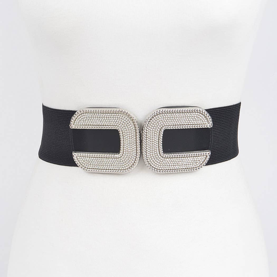 3AM BY H&D ACCESSORIES - Wholesale Belt - Women's - Rhinestone Buckle Stretch Belt5