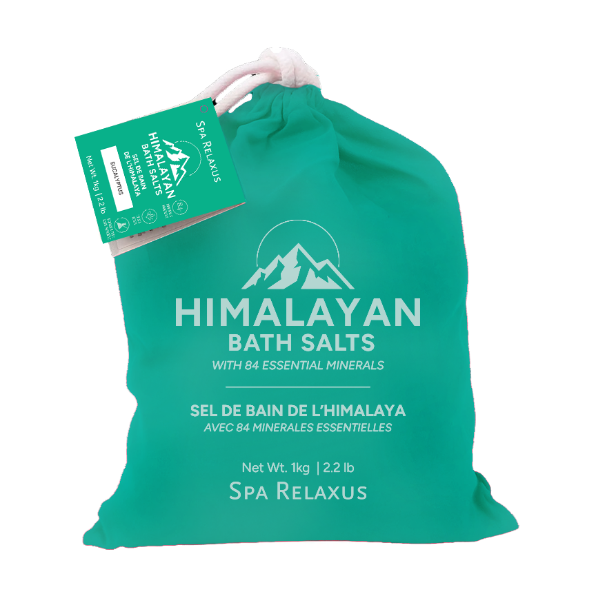 Relaxus Products - Vente Sel de bain - Sels de bain de l'Himalaya 1 kg (2,2 livres), préemballage de 123