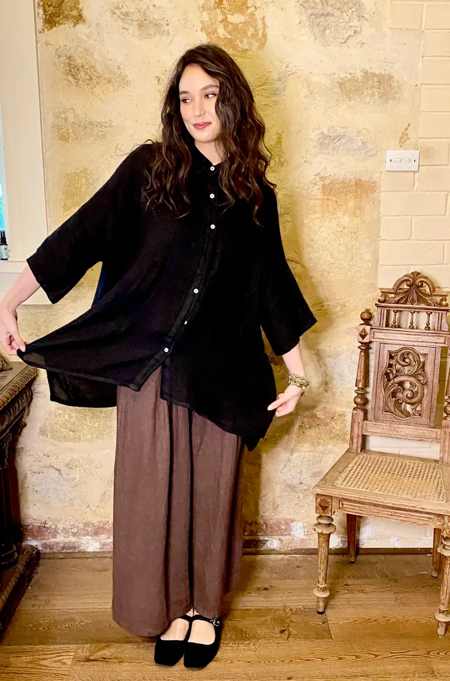 Miss Rose Sister Violet - Wholesale Button Down Shirt - Women's - WOMEN'S - Teddy Linen Shirt24