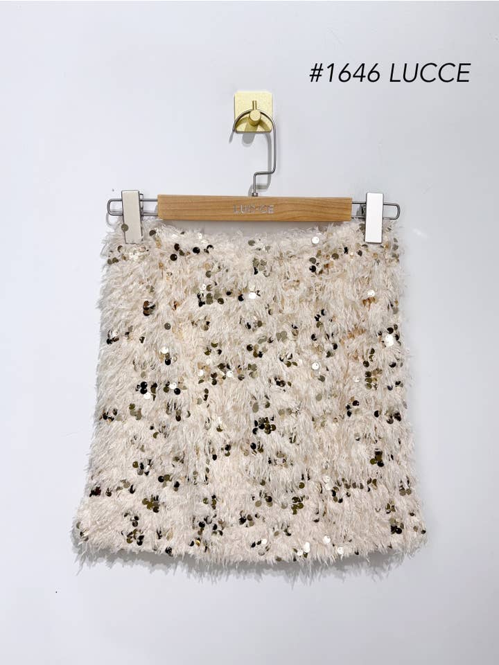LUCCE - Wholesale Skirt - Women's - Feather and sequin skirt - 16466