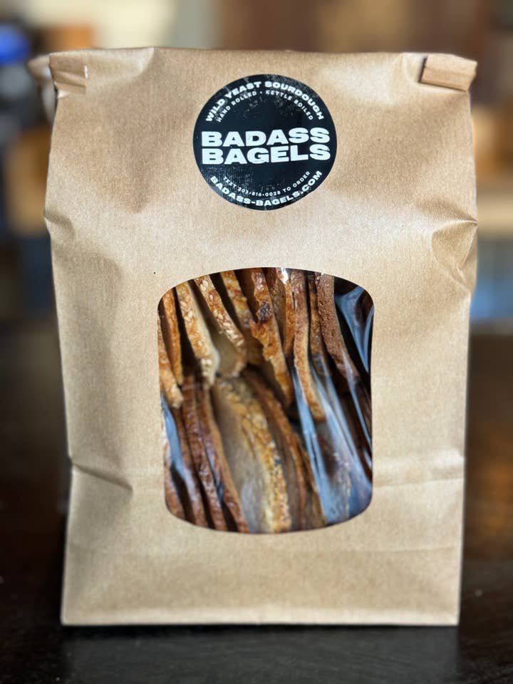 Sourdough Bagel Chips, unseeded for wholesale by Badass Bagels
