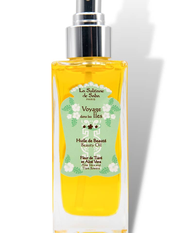 Beauty Oil - Tiare Flower and Aloe Vera - Journey To The Islands for wholesale by La sultane de Saba