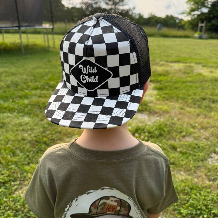 Indian Creek Threads - Wholesale Kids Hat - Kids - Wild Child Checkered Kids Hat2