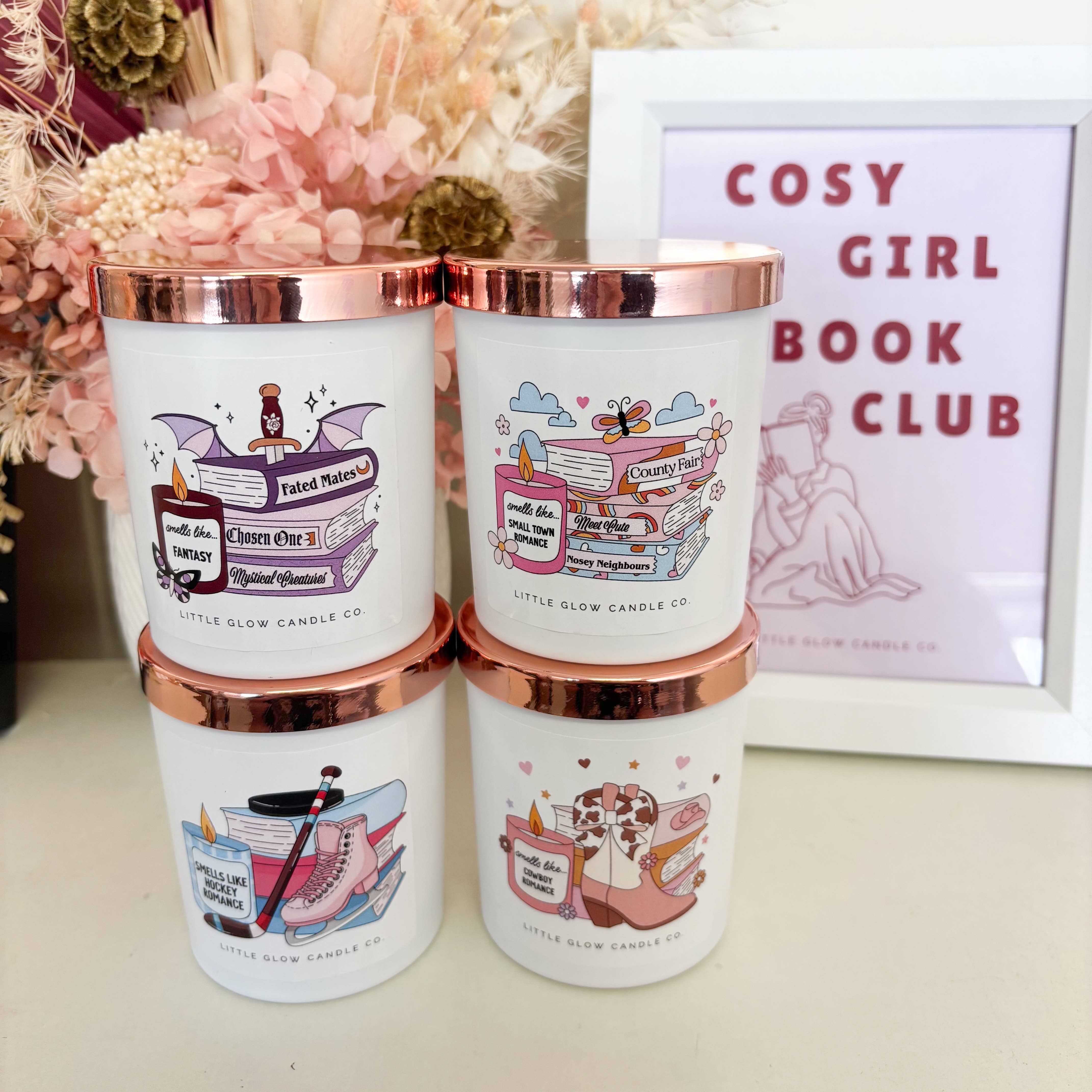 Little Glow Candle Co. - Wholesale Jar/Filled Candle - Book Lovers Candle Collection1