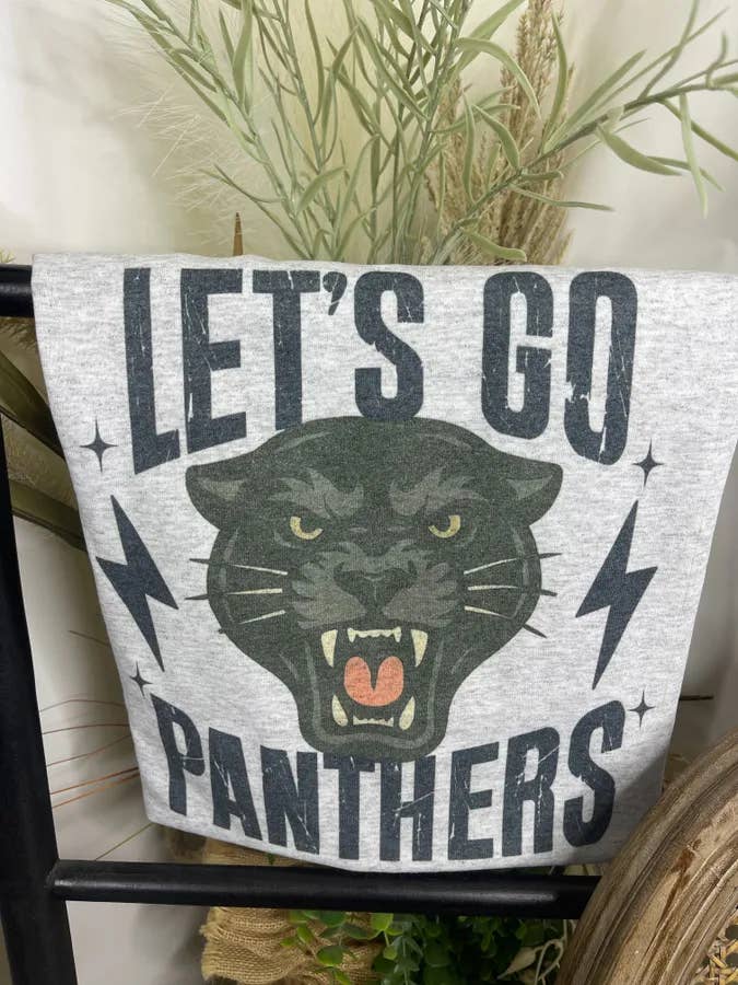Ash Grey Let's Go Panthers (Gildan Tee) for wholesale on Faire