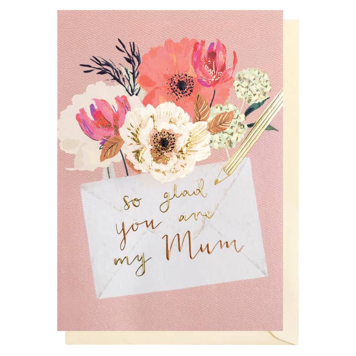 Glad You're My Mum | Female Birthday Card | Mother's Day for wholesale by Louise Tiler
