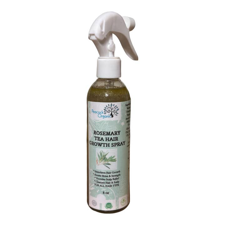 Peacock Organic - Wholesale Hair Spray - Rosemary Tea Spray Infused Aloe Vera, MSM & Biotin