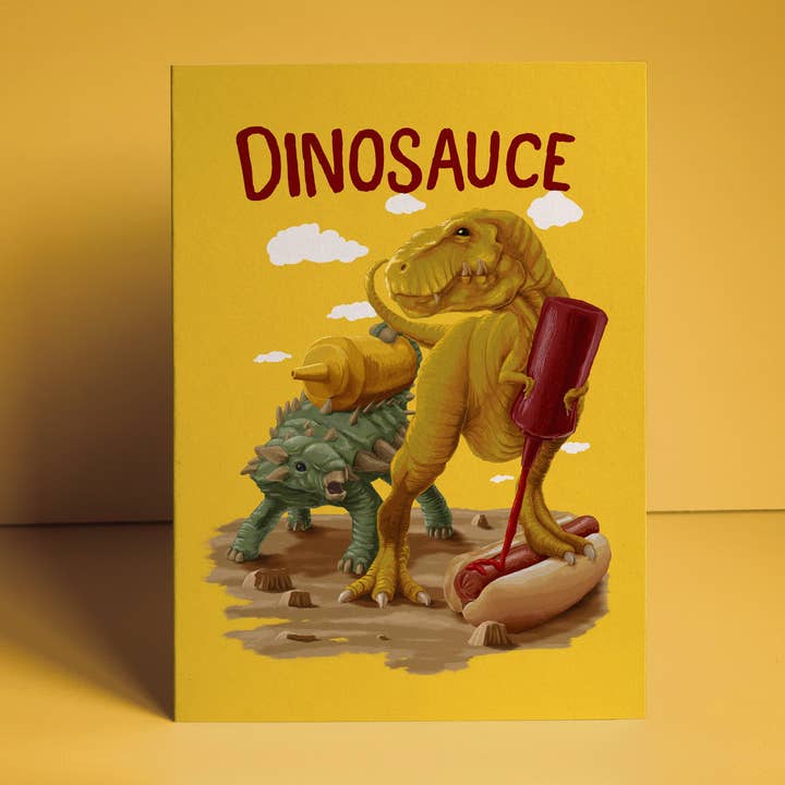 Dinosaur Birthday Card, Food Pun T Rex for wholesale by Fasanian Artistry