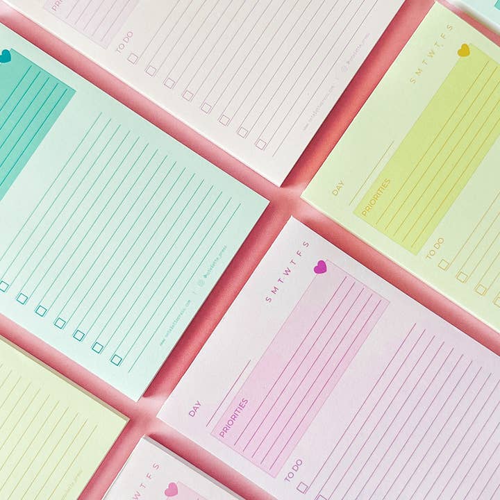 Notelette Press - Wholesale Notepad - Priorities Notepad - Teal4