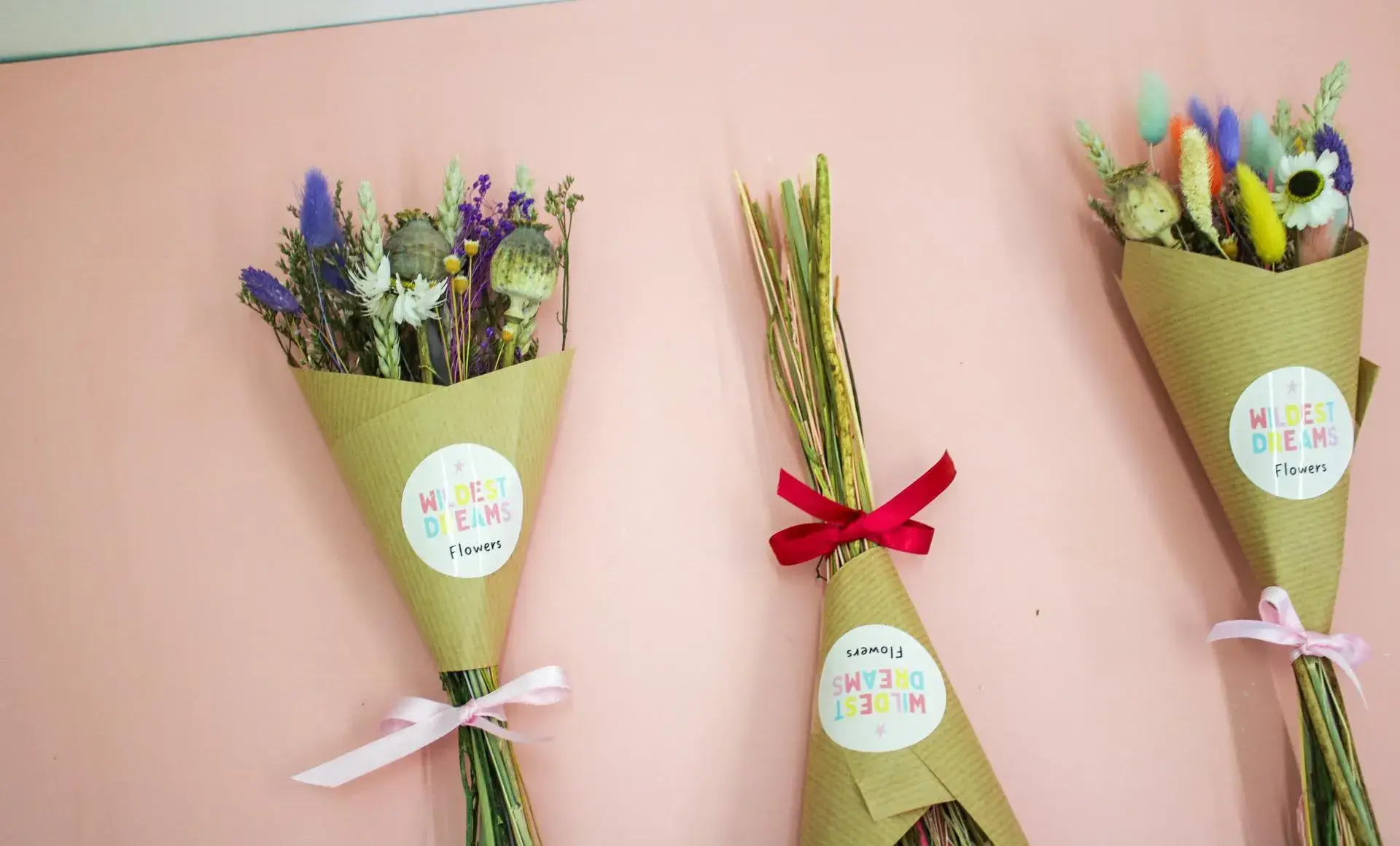 Wildestdreams.flowers – wholesale Dried/pressed flowers – Mini Dried Flower Bouquets | Pink & Purple Wildflowers 2