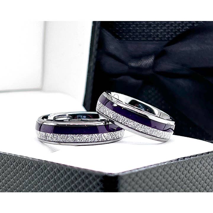 Agat- och meteoritinlägg volframkarbidparringar för wholesale av rings paradise