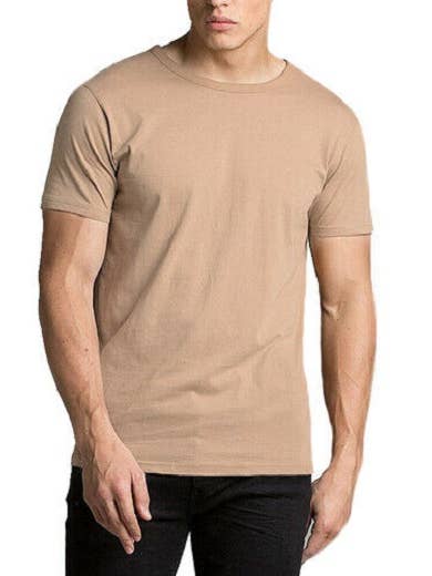 T-shirt TAN farve 100% bomuld super blød og behagelig for engroshandel hos WholesaleSmartbuyCom