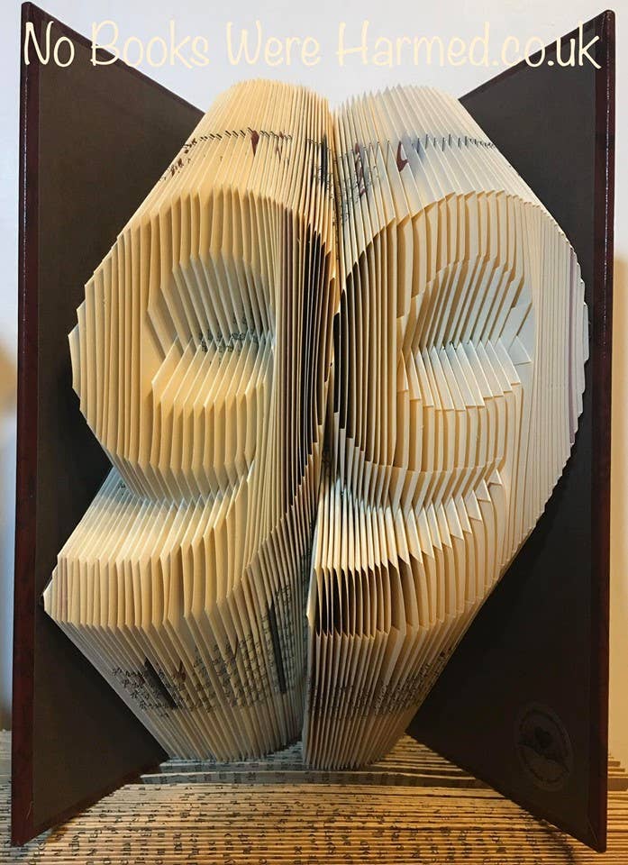 No Books Were Harmed.co.uk - Wholesale Sculpture - Milestone Numbers Hand Folded Book Art Sculpture Gift15
