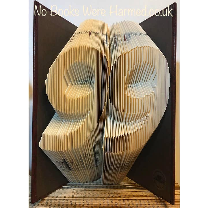 No Books Were Harmed.co.uk - Wholesale Sculpture - Milestone Numbers Hand Folded Book Art Sculpture Gift15