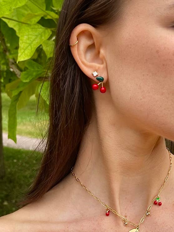 Stainless steel earrings 124AQ418 for wholesale by BYREN | ÉLINE L'ATELIER