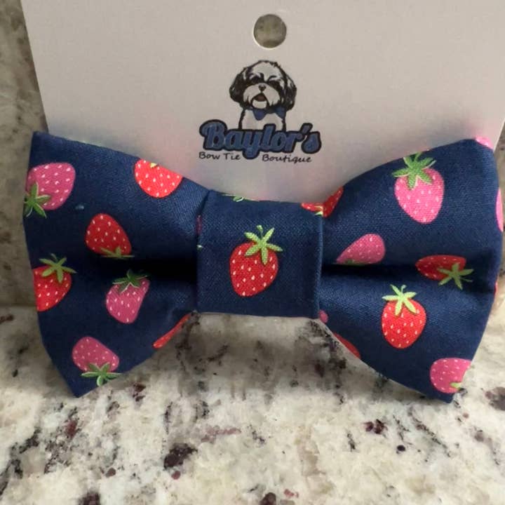 Baylor's Bow Ties - Wholesale Pet Bow Tie - Dog - Strawberry Pet Bow Tie, summer dog bow tieÂ