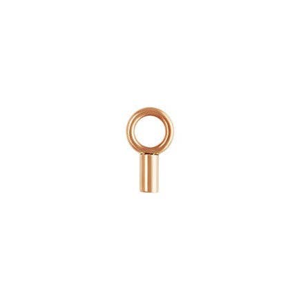 14Kt Rose Gold Crimp Endcap (1.0mm ID) w/Ring - 10Pcs for wholesale by Plazko