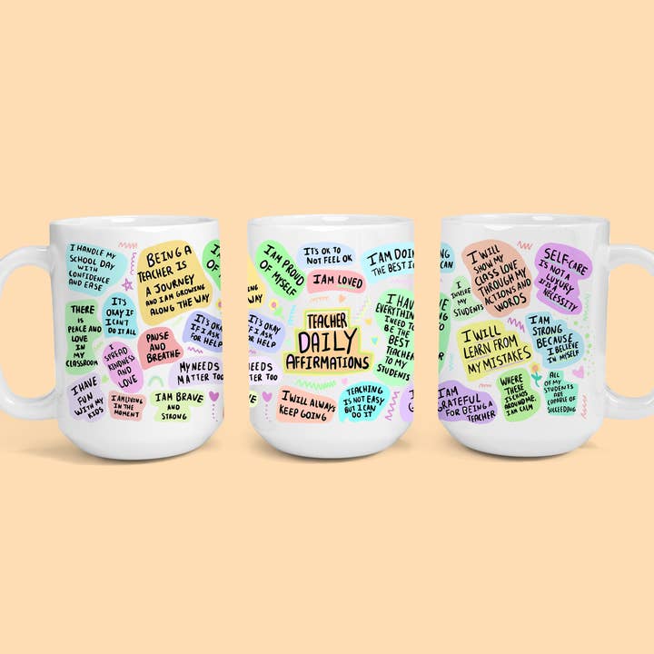 Sunshine & Lemons Co. - Vente Tasse à café - Mug Affirmations quotidiennes des enseignants