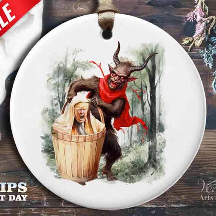 Playful and Humorous Christmas Ornaments - Santa Locking 1 for wholesale by VenusArtsShop