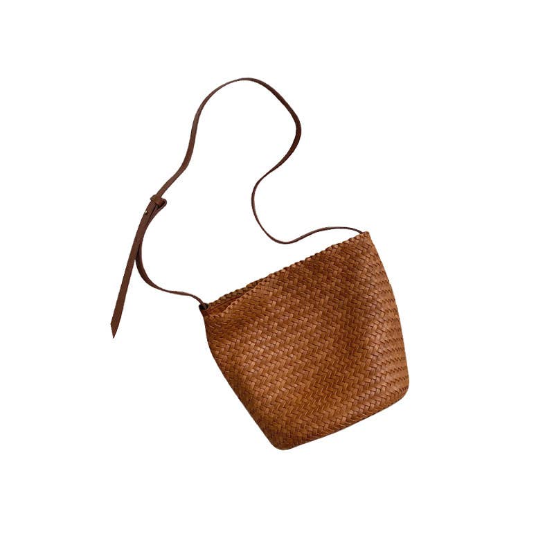 Sook Stainable - Vendita all'ingrosso Tracolla - Donna - Borsa a tracolla intrecciata a secchiello in pelle18