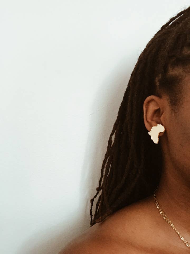 1" Spiegel Goud Afrika Oorbellen voor wholesale door Afrohemien