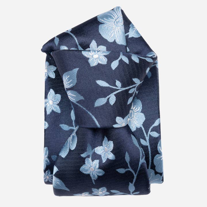Silvio - Silk Jacquard Tie - Navy for wholesale by Elizabetta Made in Italy USA