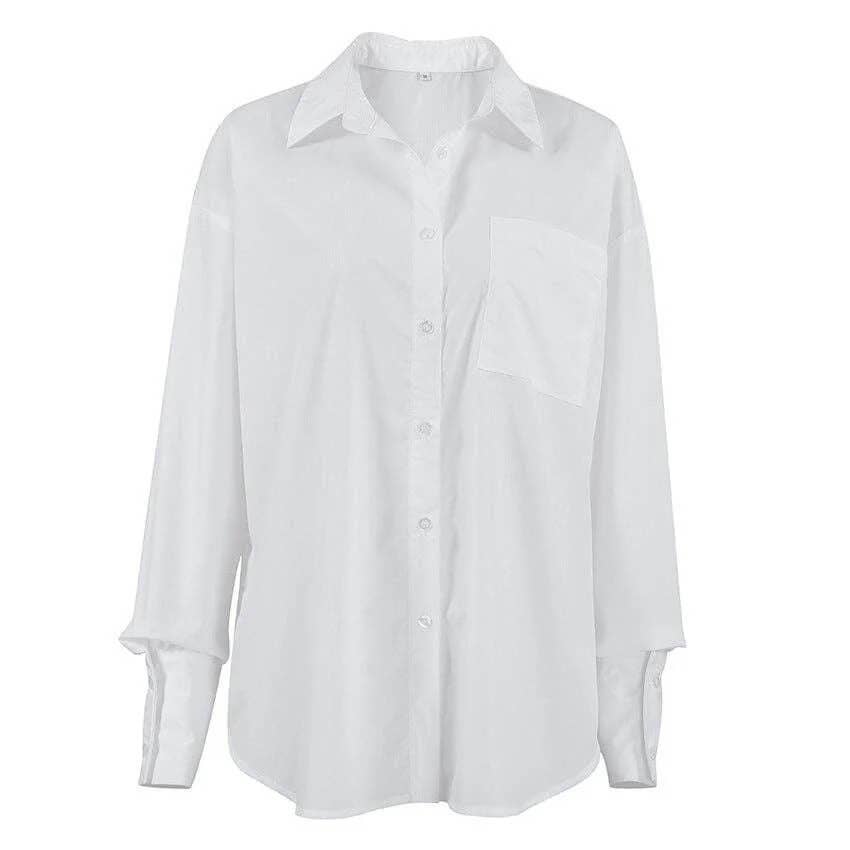 Dipped Shop - Wholesale Button Down Shirt - Women's - Loose Casual Lapel Elegant Shirt DPS19060