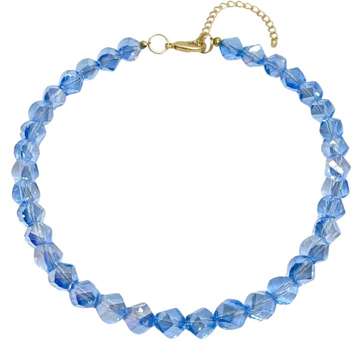 Collier perlé en cristal de silce bleu pour la vente par Deborah Grivas Designs