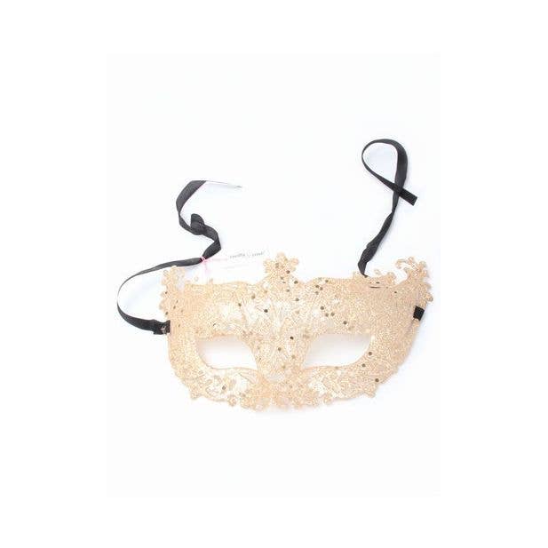 Inca UK - Wholesale Costume - Unisex - Rose Gold Glitter Filigree Style Masquerade Mask3