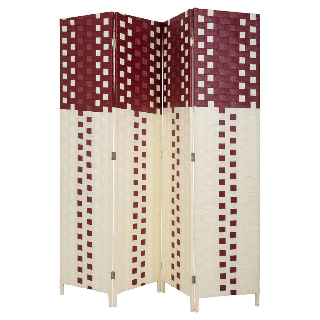 Creaciones Meng - Wholesale Room Divider - RED AND WHITE SCREEN 4 SHEETS 170x40h cm (x4)0