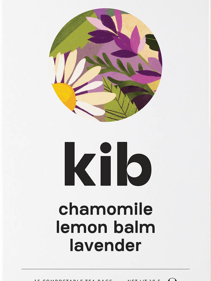 chamomile, lemon balm, lavender - 4 boxes x 15 tea bags for wholesale by Kib Tea