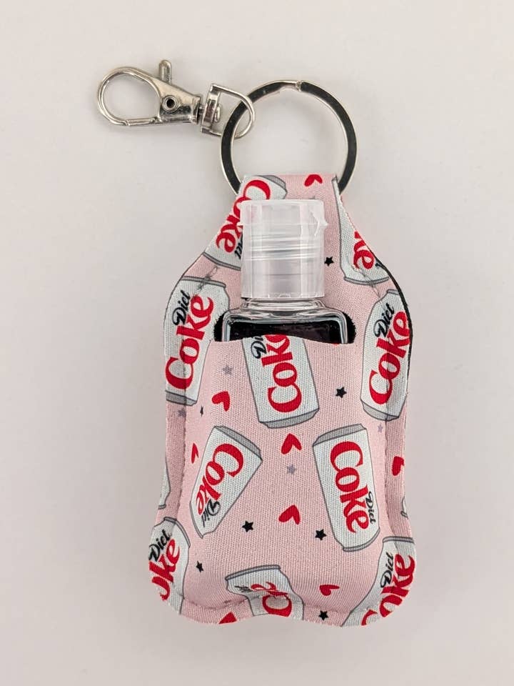 Diet Soda Hand Sanitizer Keychain Holder for wholesale by Sweet Bean Candle Collective