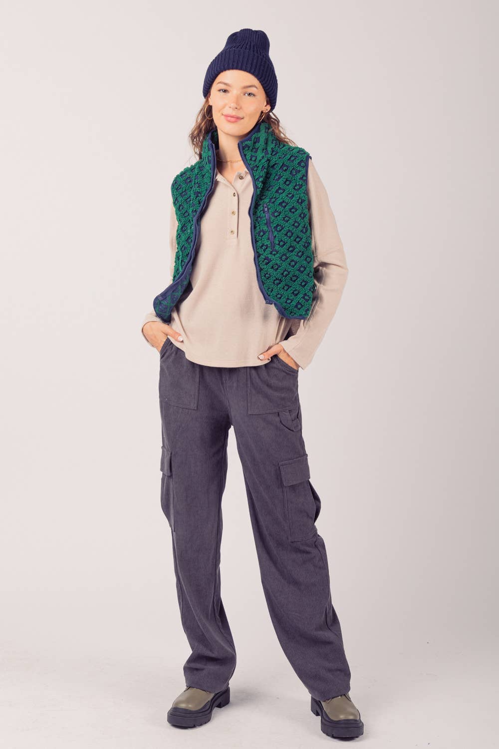 VERY J – Engroshandel Vest - Dame – NJ90128-trykt sød fleece vest17