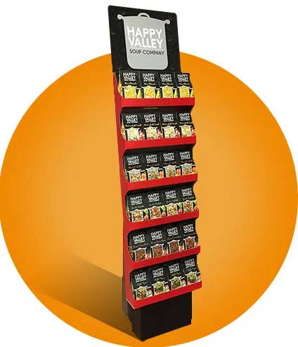Happy Valley Soup Company - Wholesale DIY Food Kit - Stand Up Display Rack