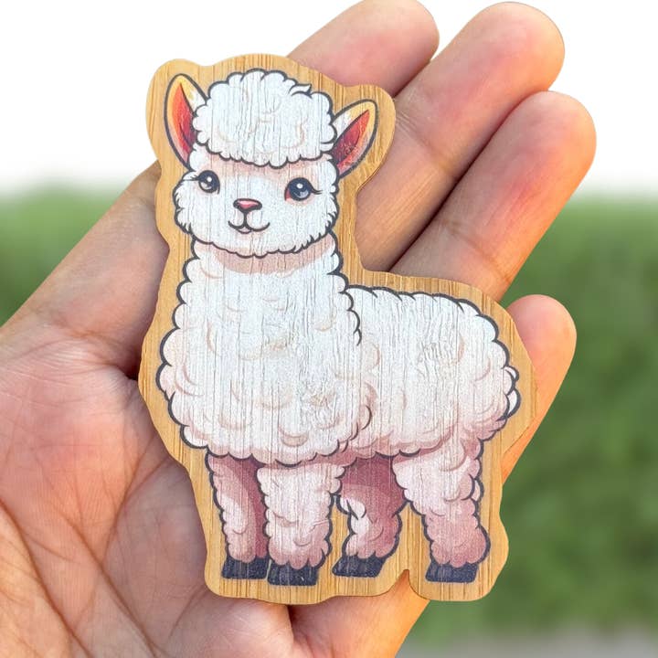 „LLAMA“ Bambus Træklistermærke - Sødt dyrebambusklistermærke for engroshandel hos AFK Design Co