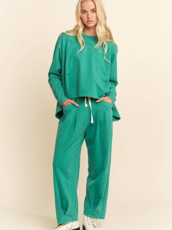 Davi & Dani - Wholesale Top & Pant Set (NOT Loungewear) - Women's - GARMENT WASHED LONG SLEEVE TOP AND PANTS SET17