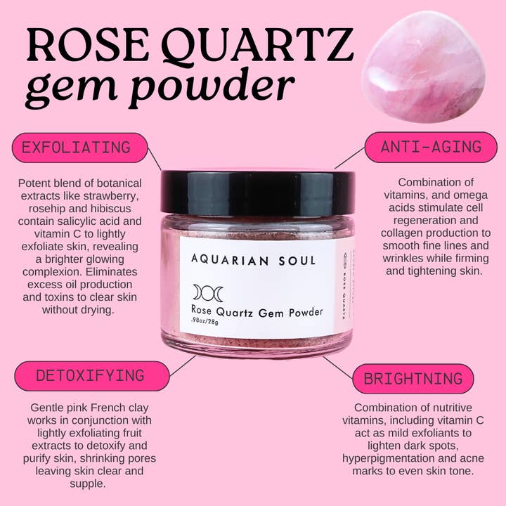 Aquarian Soul - Wholesale Skincare face mask - Rose Quartz Gem Powder5