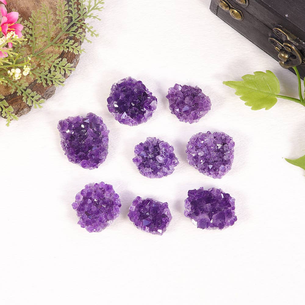 Natures Artifacts Inc - Wholesale Spiritual Stone/Crystal - Flat Back Amethyst Cluster Crystal (Grade A) Small0