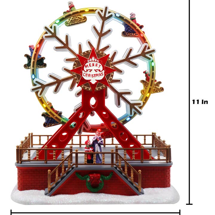 Top Treasures - Vendita all'ingrosso Decorazione natalizia - Ruota panoramica natalizia - Musical animato pre-illuminato5
