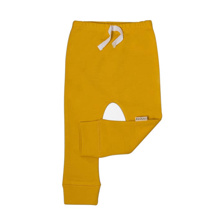 Pantalon bio GOTS - Jaune moutarde pour la vente par KITES AND CLOUDS