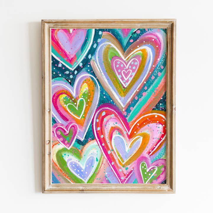 Bethany Joy Art - Wholesale Art Print - Colorful Hearts Bethany Joy Art Print0