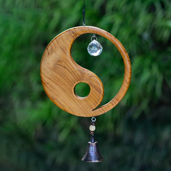Recycled Teak Sun Catcher - Yin Yang for wholesale by Garden Age Supply