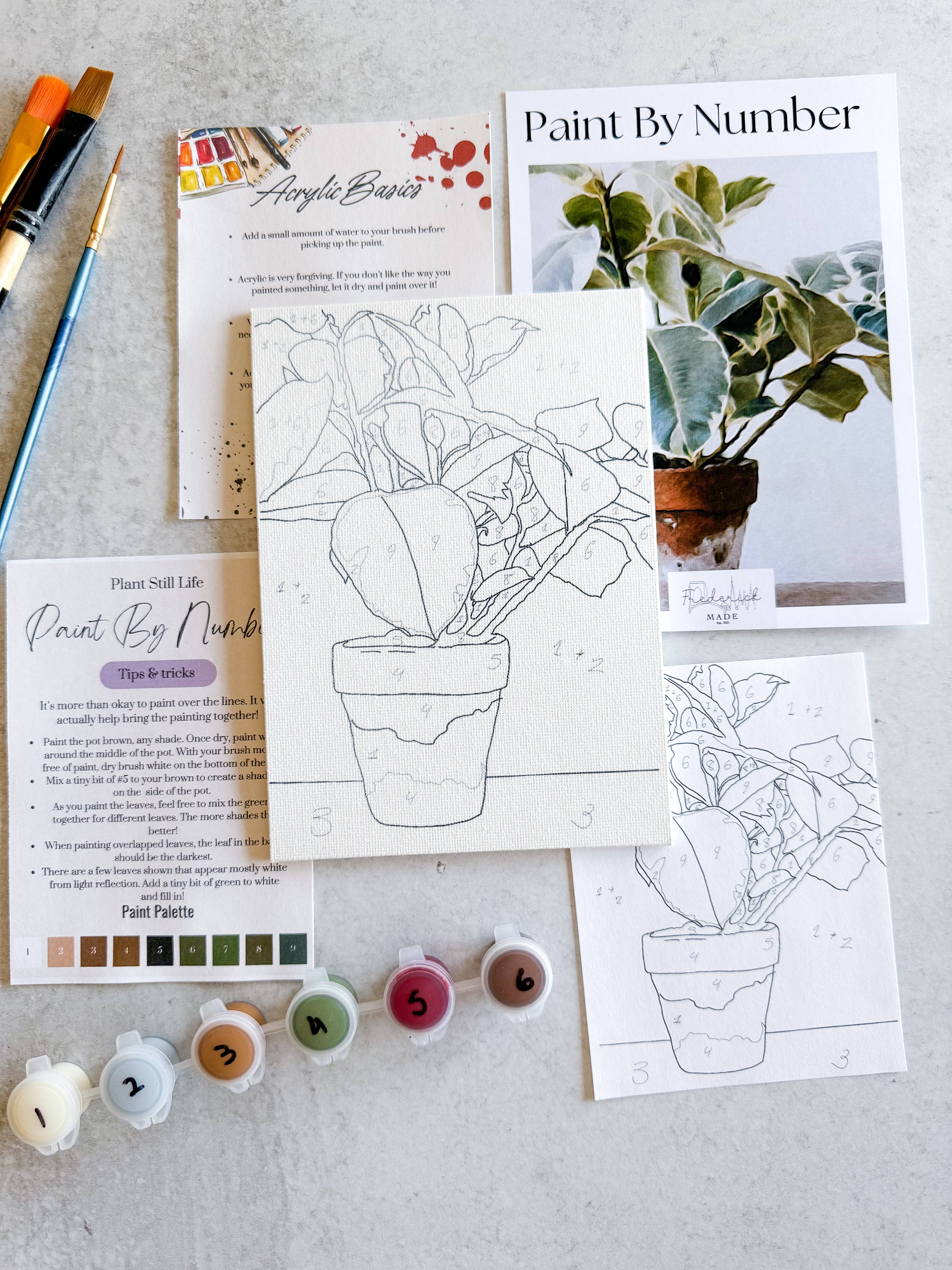 Frederick Made - Wholesale DIY Craft Kit - Plant Still Life Mini Paint By Number3