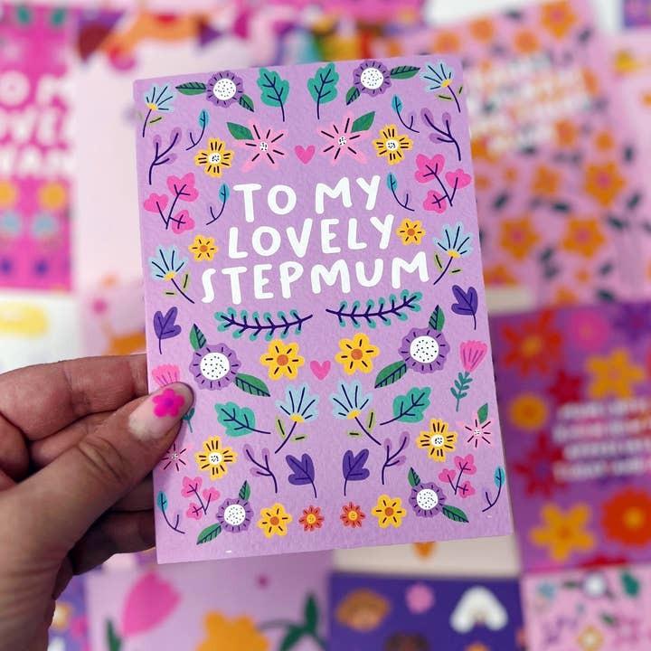 Mother's Day/Step Mum Card 'To My Lovely Step Mum' for wholesale by Xoxo Designs by Ruth
