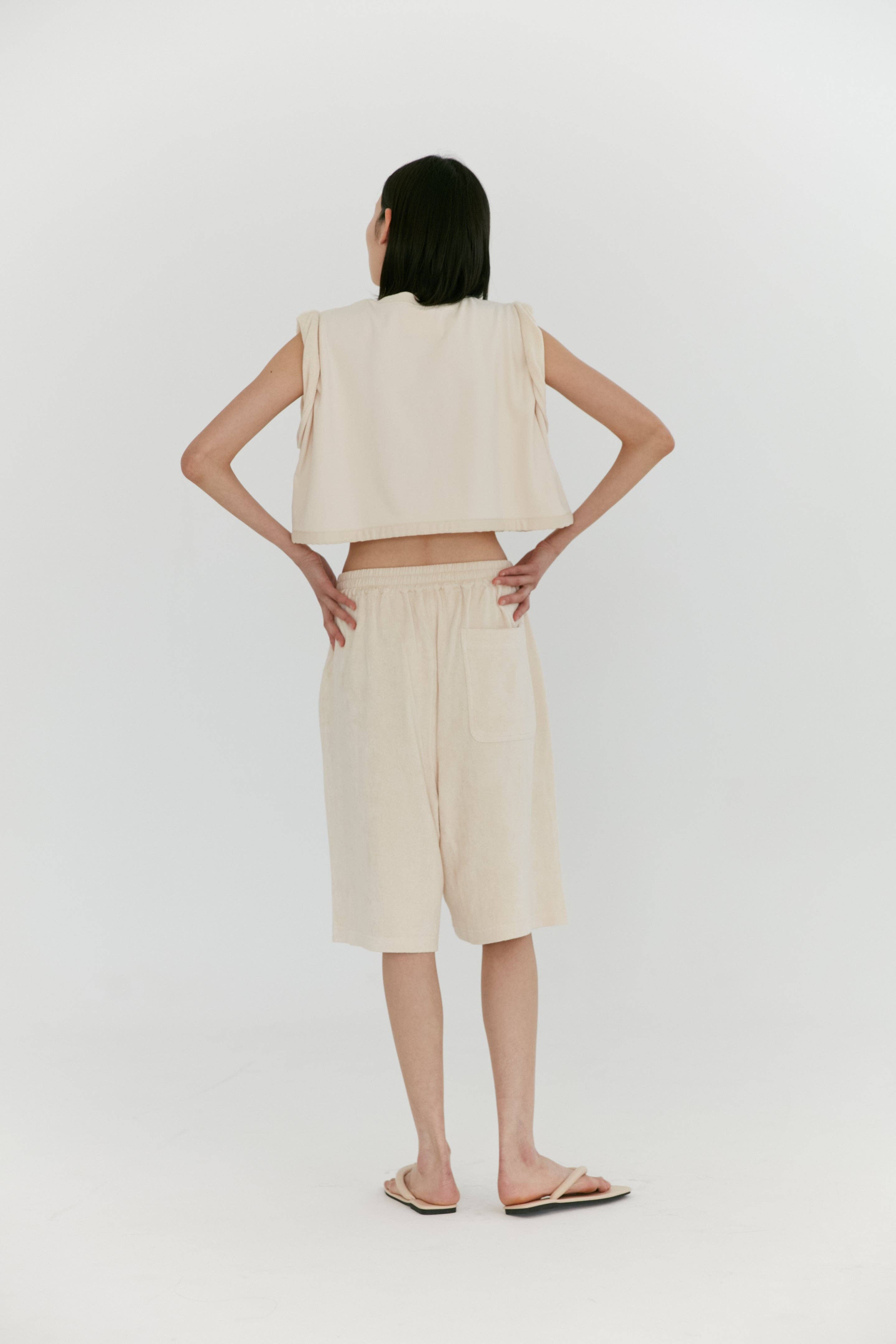 Maison des Rêves New York – wholesale Stickad topp - Dam – Terry Backed Jersey Rullad Ärm Topp4