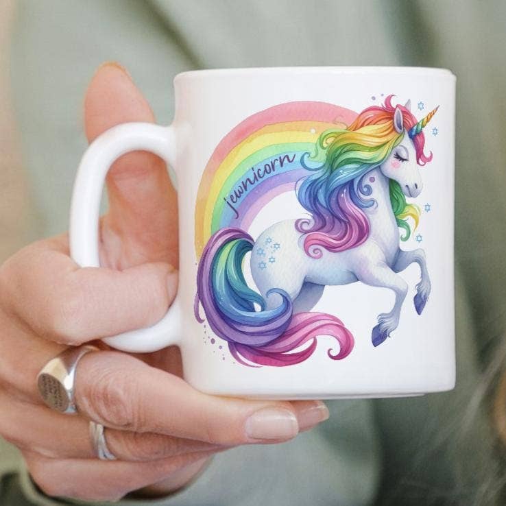 Salt Sparkle Shalom - Wholesale Coffee Mug - Jewnicorn Rainbow Ceramic Coffee Mug