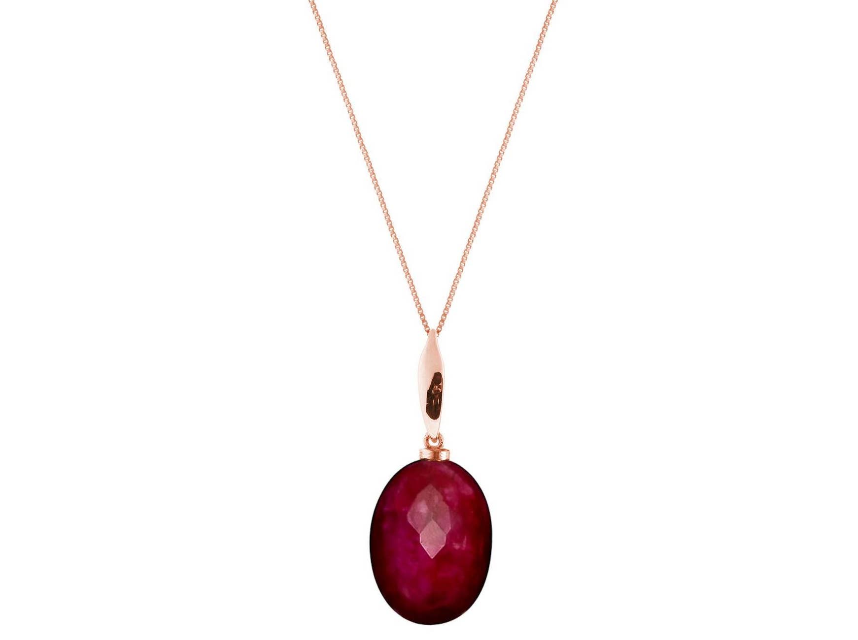 REMOVED BRAND - Wholesale Pendant/Charm Necklace - Gemshine Oval 3-D Red Ruby Gemstone Necklace3